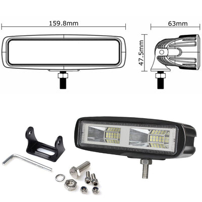 Pair 6inch 20w LED Work Driving Light Bar Ultra Flood Beam Lamp Reverse Offroad Payday Deals