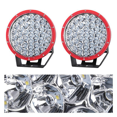 Pair 9inch 370w LED Driving Light Red Spotlight Lightfox EX Series