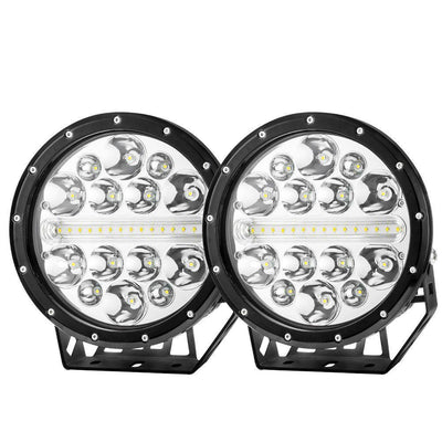 Pair 9inch CREE LED Driving Lights Spotlights Spot Flood Combo 4x4