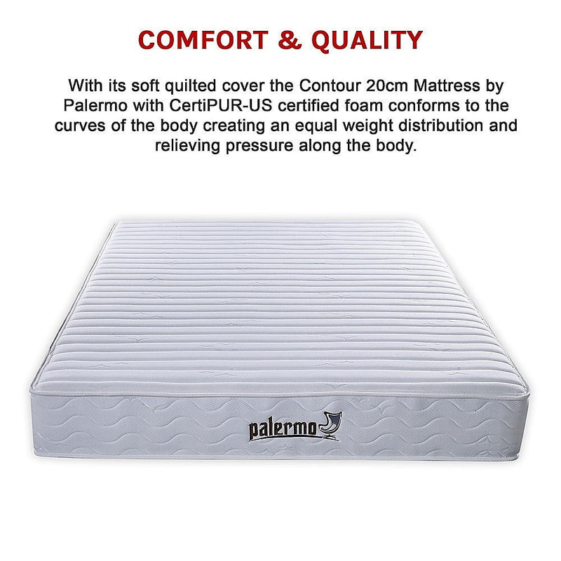 Palermo Contour 20cm Encased Coil King Mattress CertiPUR-US Certified Foam Payday Deals