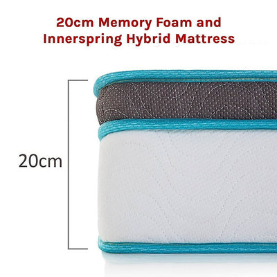 Palermo King Single 20cm Memory Foam and Innerspring Hybrid Mattress Payday Deals