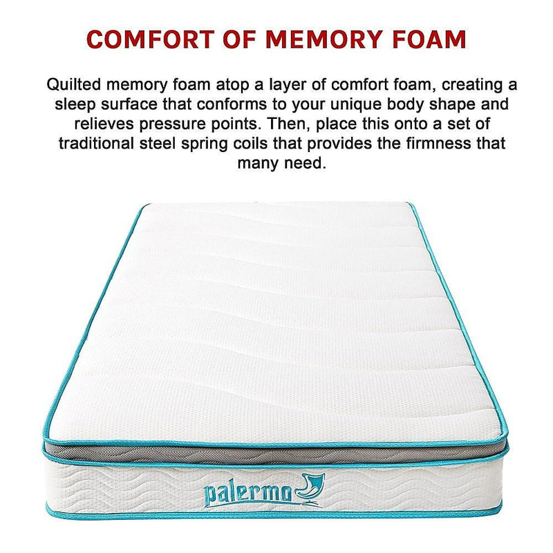 Palermo Single 20cm Memory Foam and Innerspring Hybrid Mattress Payday Deals