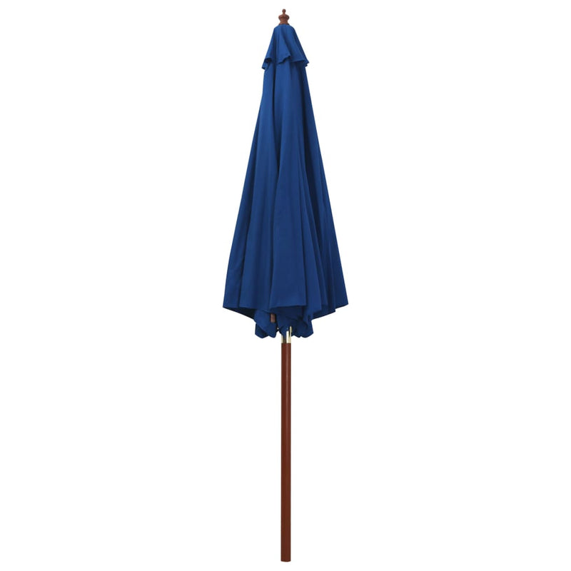 Parasol with Wooden Pole 300x258 cm Blue Payday Deals