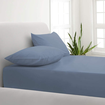 Park Avenue 1000TC Cotton Blend Sheet & Pillowcases Set Hotel Quality Bedding Double Blue Fog Payday Deals