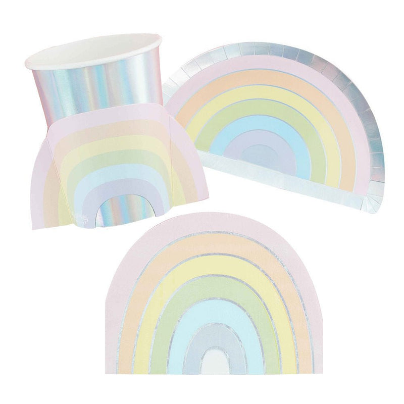Pastel Rainbow 8 Guest Tableware Party Pack Payday Deals