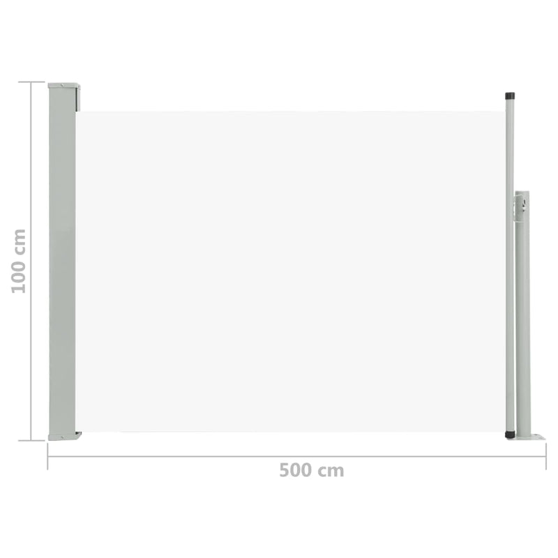 Patio Retractable Side Awning 100x500 cm Cream Payday Deals