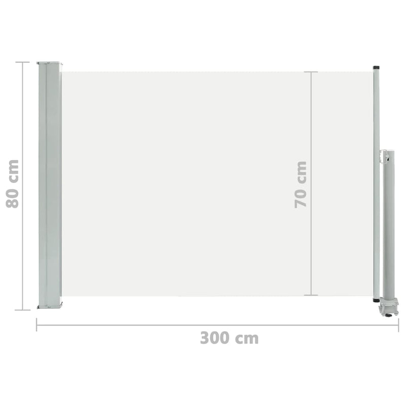 Patio Retractable Side Awning 80x300 cm Cream Payday Deals