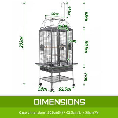 Paw Mate Bird Cage Parrot Aviary Tenor 203cm Payday Deals