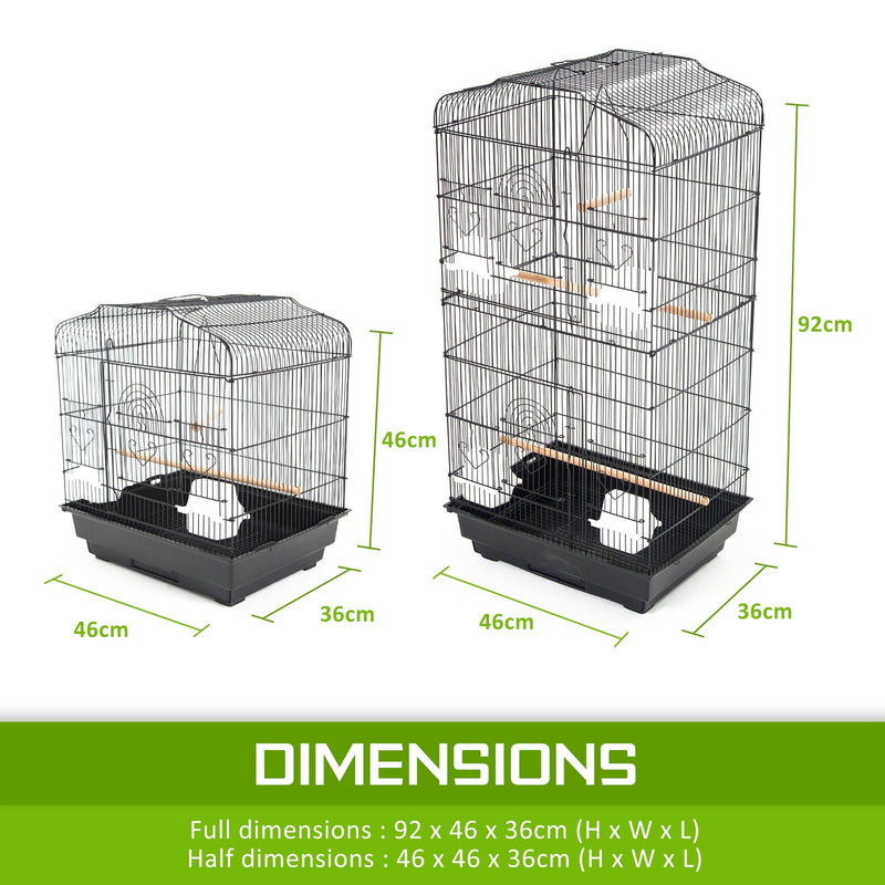 Paw Mate Bird Cage Parrot Aviary Veer 2IN1 Design 92cm Payday Deals
