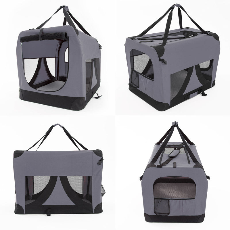Paw Mate Grey Portable Soft Dog Cage Crate Carrier L Payday Deals