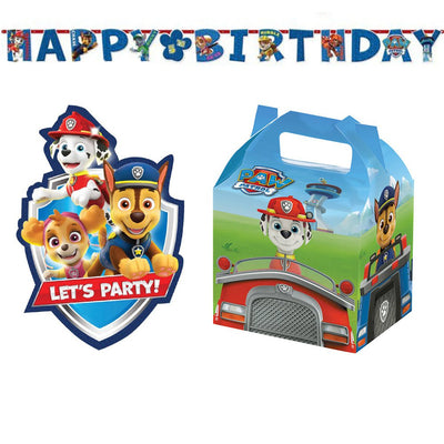 Paw Patrol 8 Guest Birthday Pack Invitations, Loot Boxes and Banner