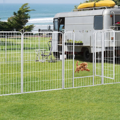 PaWz 8 Panel 32'' Pet Dog Playpen Puppy Exercise Cage Enclosure Fence Metal Payday Deals