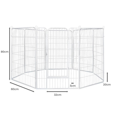 PaWz 8 Panel 32'' Pet Dog Playpen Puppy Exercise Cage Enclosure Fence Metal Payday Deals