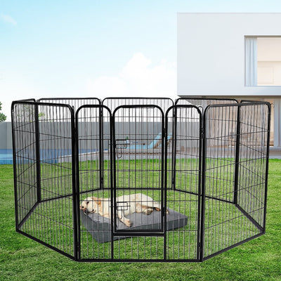 PaWz 8 Panel Pet Dog Playpen Puppy Exercise Cage Enclosure Fence Cat Play Pen 24'' Payday Deals