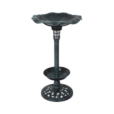 PaWz Bird Bath Feeder Feeding Food Station Ornamental Solar Light Outdoor Garden