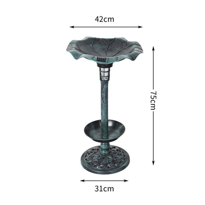 PaWz Bird Bath Feeder Feeding Food Station Ornamental Solar Light Outdoor Garden Payday Deals