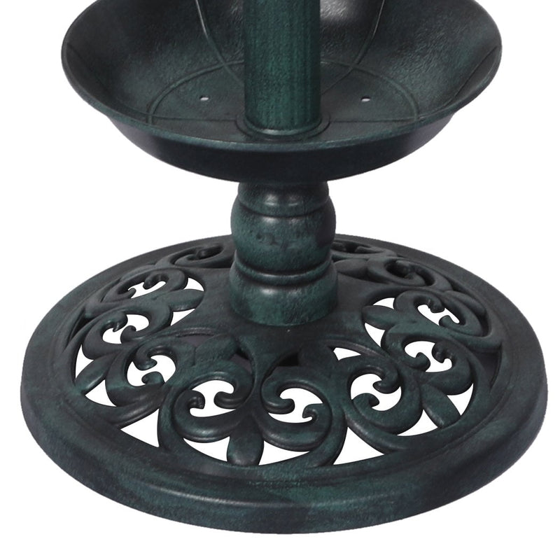 PaWz Bird Bath Feeder Feeding Food Station Ornamental Solar Light Outdoor Garden Payday Deals