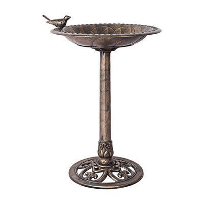 PaWz Bird Bath Feeder Feeding Food Station Outdoor 2PC Model B Bronze Payday Deals