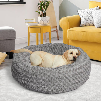 PaWz Calming Dog Bed Warm Soft Plush Sofa Pet Cat Cave Washable Portable Grey L Payday Deals