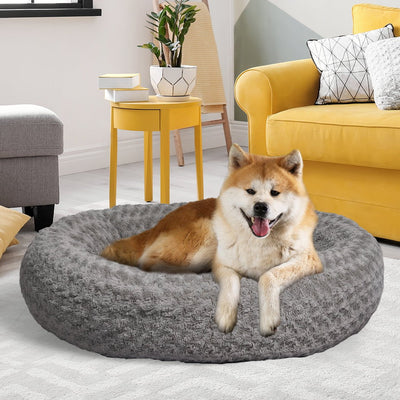 PaWz Calming Dog Bed Warm Soft Plush Sofa Pet Cat Cave Washable Portable Grey XL Payday Deals