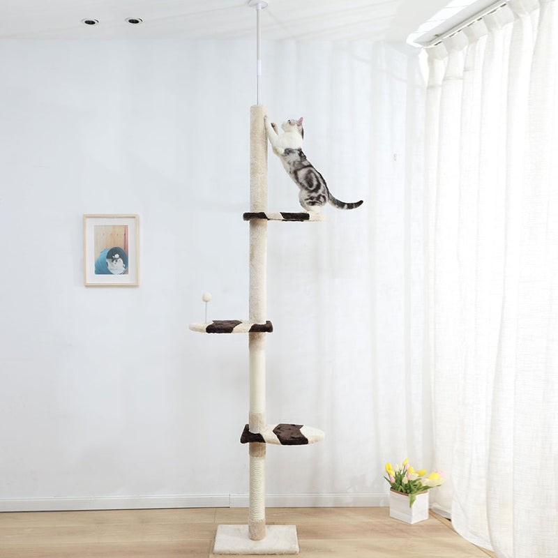PaWz Cat Scratching Post Tree Condo Furniture Scratcher Tower 228-288 High Cream Payday Deals
