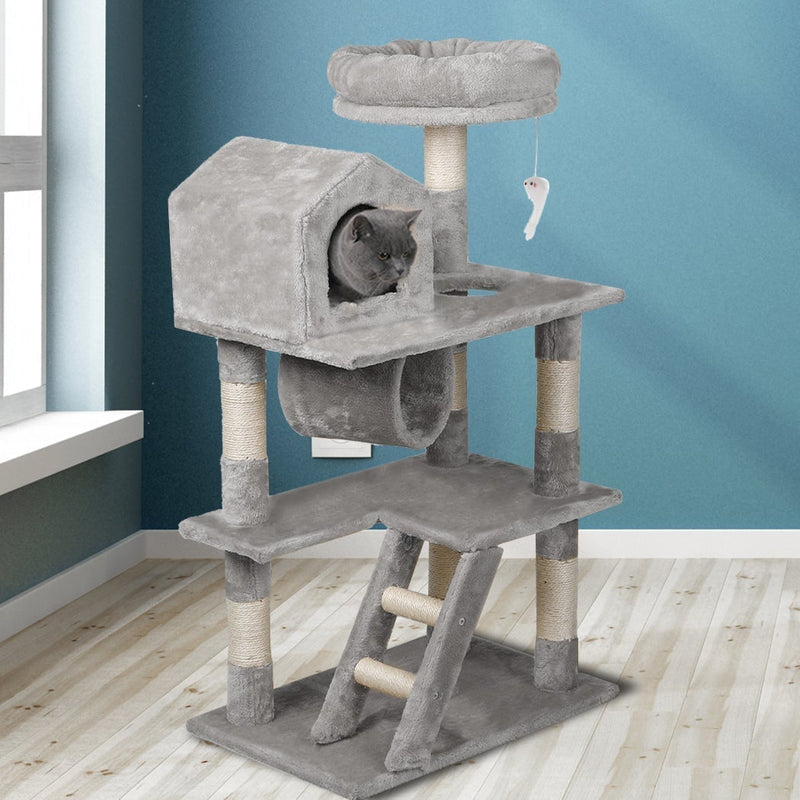 PaWz Cat Tree Scratching Post Scratcher Tower Condo House Furniture Grey 110cm Payday Deals