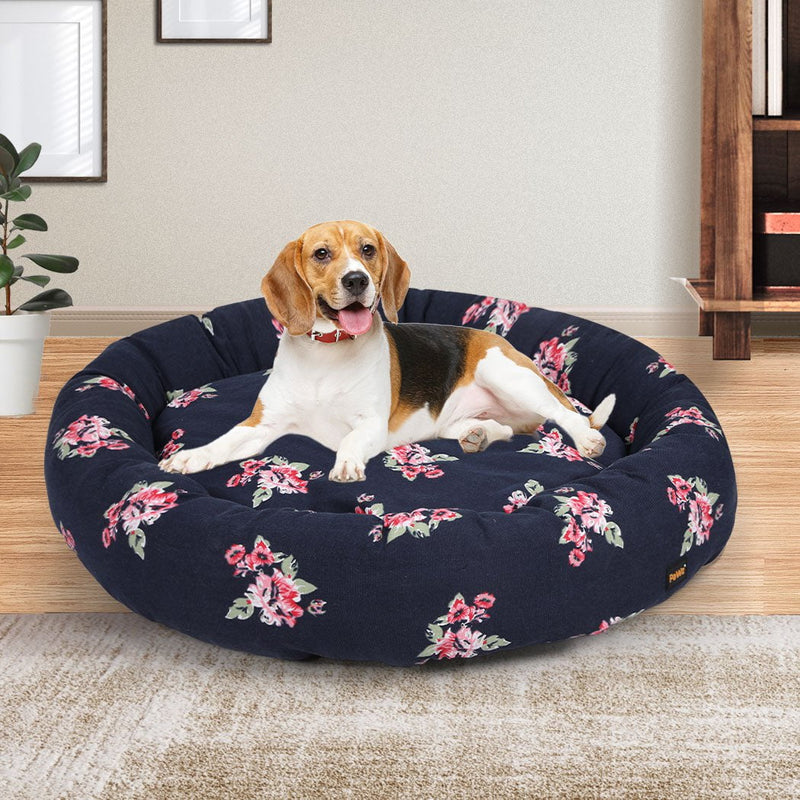 PaWz Dog Calming Bed Pet Cat Washable Portable Round Kennel Summer Outdoor XL Payday Deals
