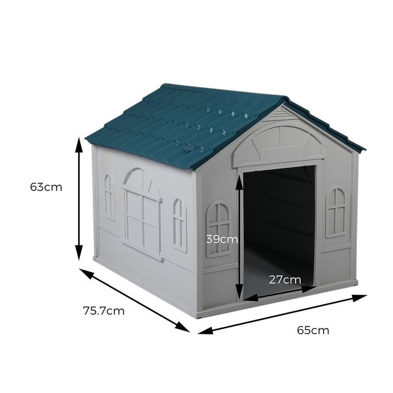 PaWz Dog Kennel Outdoor Indoor Pet Plastic Garden Large House Weatherproof Outside Payday Deals