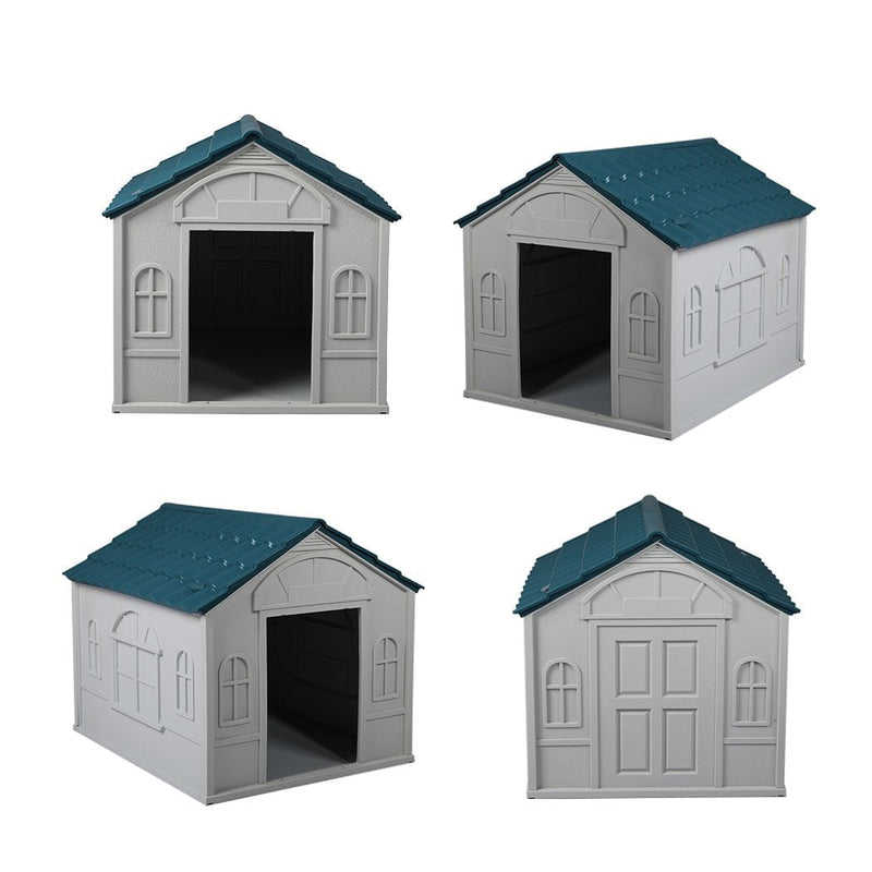 PaWz Dog Kennel Outdoor Indoor Pet Plastic Garden Large House Weatherproof Outside Payday Deals