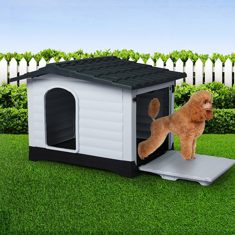 PaWz Dog Kennel Outdoor Indoor Pet Plastic Garden Large House Weatherproof Outside Payday Deals