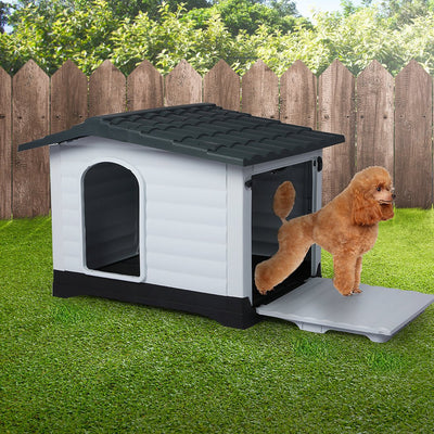 PaWz Dog Kennel Outdoor Indoor Pet Plastic Garden Large House Weatherproof Outside Payday Deals