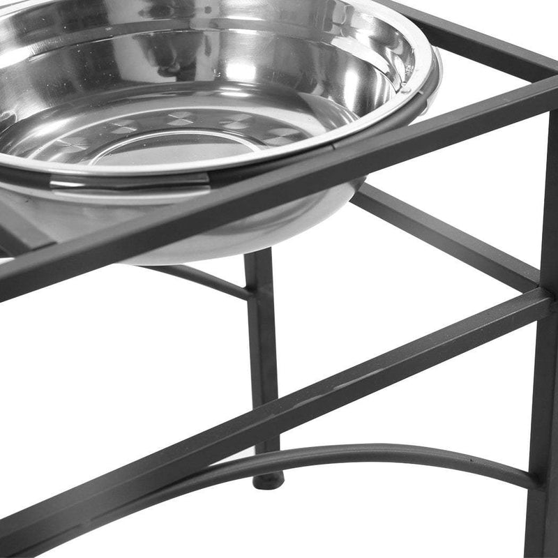 PaWz Dual Elevated Raised Pet Dog Puppy Feeder Bowl Stainless Steel Food Water Stand Payday Deals
