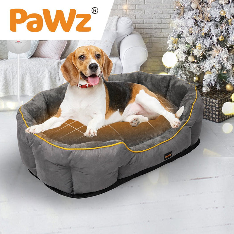 PaWz Electric Pet Heater Bed Heated Mat Cat Dog Heat Blanket Removable Cover L Payday Deals