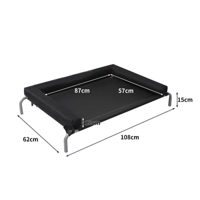 PaWz Elevated Pet Bed Dog Puppy Cat Trampoline Hammock Raised Heavy Duty Black L Payday Deals