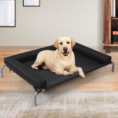 PaWz Elevated Pet Bed Dog Puppy Cat Trampoline Hammock Raised Heavy Duty Black M Payday Deals