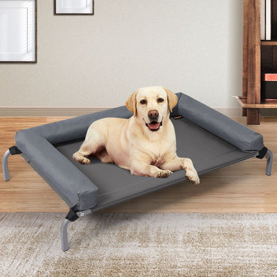 PaWz Elevated Pet Bed Dog Puppy Cat Trampoline Hammock Raised Heavy Duty Grey M Payday Deals