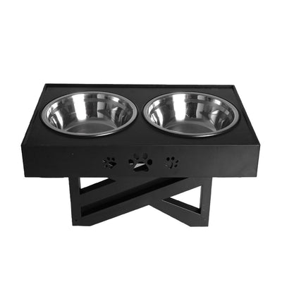 PaWz Elevated Pet Feeder Food Water Double Bowl  Adjustable Height Raised Stand Payday Deals