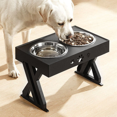 PaWz Elevated Pet Feeder Food Water Double Bowl  Adjustable Height Raised Stand Payday Deals