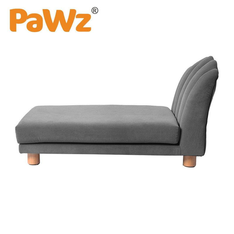 PaWz Luxury Pet Sofa Chaise Lounge Sofa Bed Cat Dog Beds Couch Sleeper Soft Grey Payday Deals