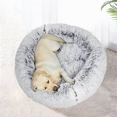 PaWz Pet Bed Cat Dog Donut Nest Calming Mat Soft Plush Kennel Payday Deals