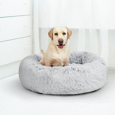 PaWz Pet Bed Cat Dog Donut Nest Calming Mat Soft Plush Kennel Payday Deals