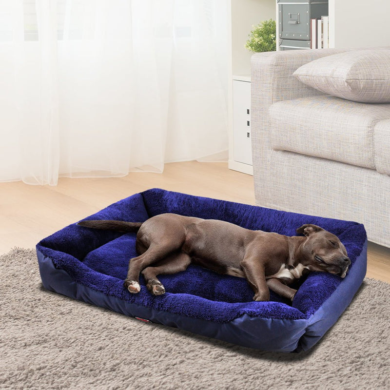 PaWz Pet Bed Mattress Dog Cat Pad Mat Cushion Soft Winter Warm Large Blue Payday Deals