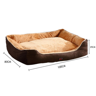 PaWz Pet Bed Mattress Dog Cat Pad Mat Puppy Cushion Soft Warm Washable 2XL Brown Payday Deals