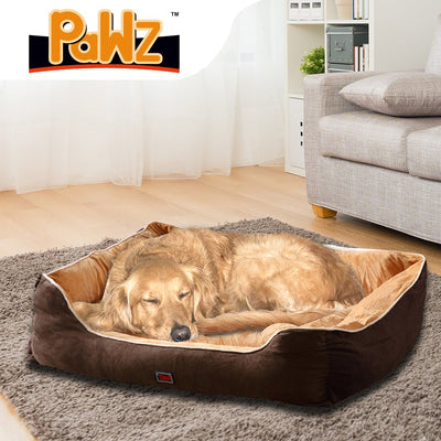 PaWz Pet Bed Mattress Dog Cat Pad Mat Puppy Cushion Soft Warm Washable 2XL Brown Payday Deals