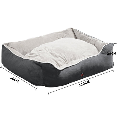 PaWz Pet Bed Mattress Dog Cat Pad Mat Puppy Cushion Soft Warm Washable 3XL Grey Payday Deals