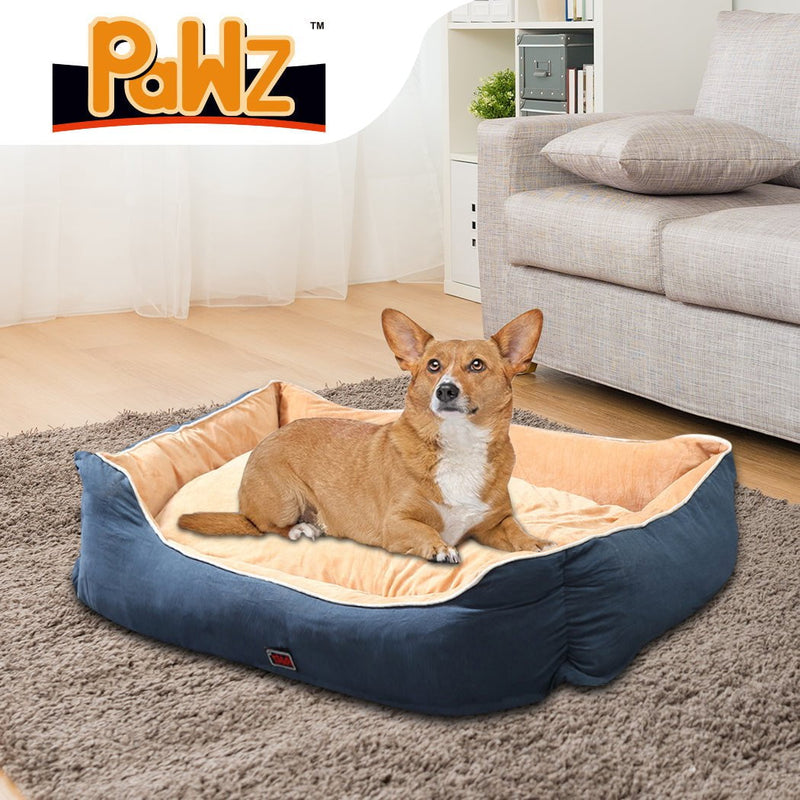 PaWz Pet Bed Mattress Dog Cat Pad Mat Puppy Cushion Soft Warm Washable L Blue Payday Deals