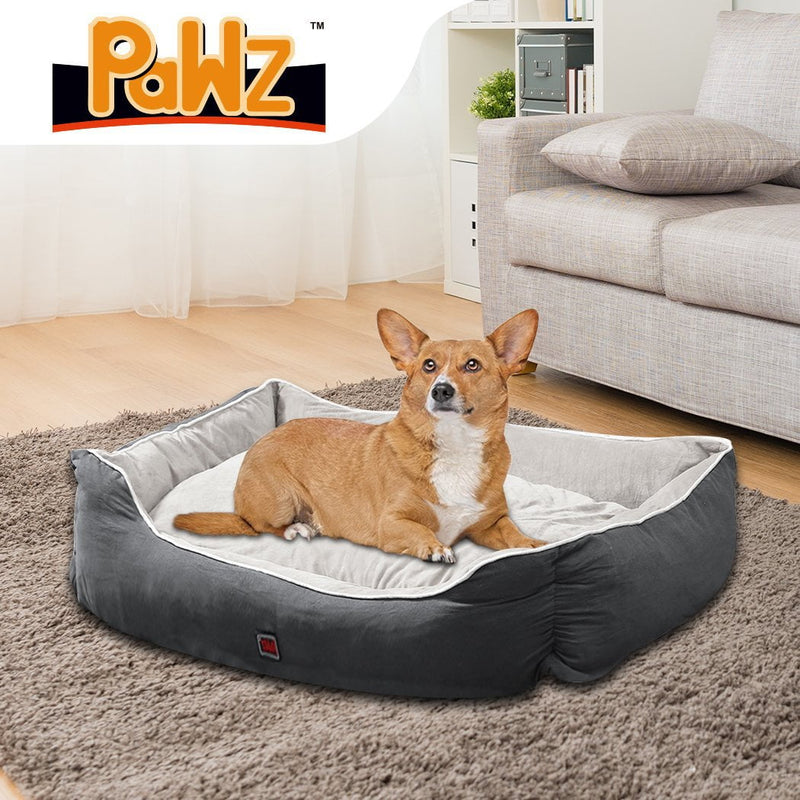 PaWz Pet Bed Mattress Dog Cat Pad Mat Puppy Cushion Soft Warm Washable L Grey Payday Deals