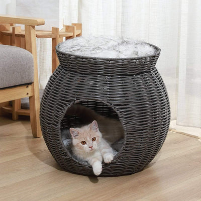 PaWz Pet Cat Bed Puppy House Sleeping Nest Calming Cushion Washable Non-toxic Payday Deals