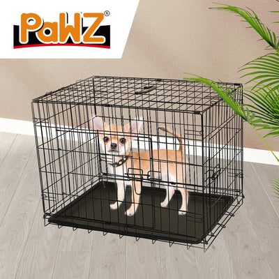 PaWz Pet Dog Cage Crate Kennel Portable Collapsible Puppy Metal Playpen 30" Payday Deals