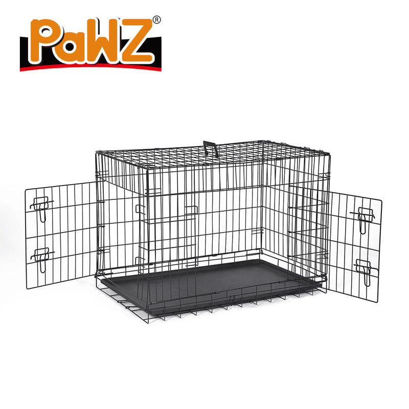 PaWz Pet Dog Cage Crate Kennel Portable Collapsible Puppy Metal Playpen 42" Payday Deals